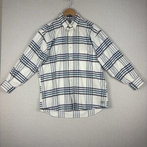 Vtg 80s Gant Button Down Flannel Mens M Long Sleeve Plaid Cotton Made in Korea